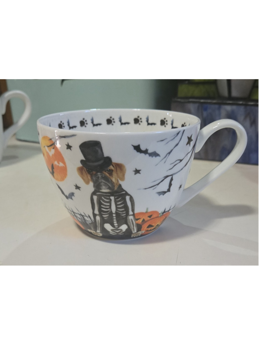Portobello By Design Bone Bone Halloween Dog Bone China 12oz Mug Microwave Safe